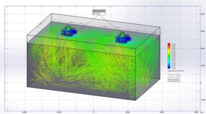 Etude de diffusion des températures du flux d’air interne de la pièce en 3D