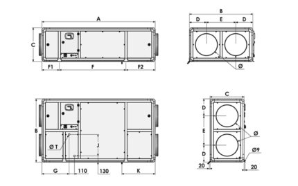 Dimensions CARMA 9008 à 9048