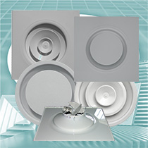 Diffuseurs circulaires a cones reglables