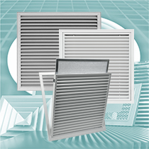 Grilles de reprise de plafond a ailettes fixes